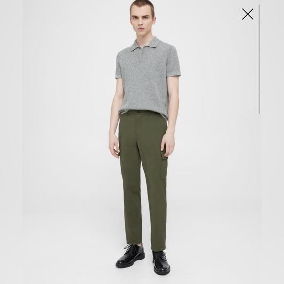 Theory Zaint Slim Straight Cargo Pant Neoteric Twill Dark Olive Size 30 - Picture 1 of 12